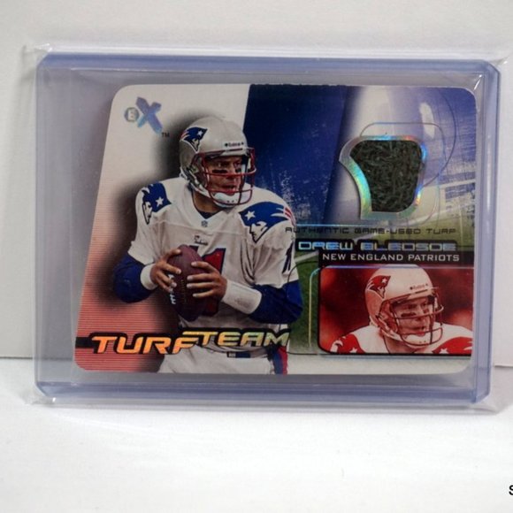 2001 Fleer E-X DREW BLEDSOE 🔥 Turf Team - Veterans Stadium New England Patriots - Picture 1 of 2
